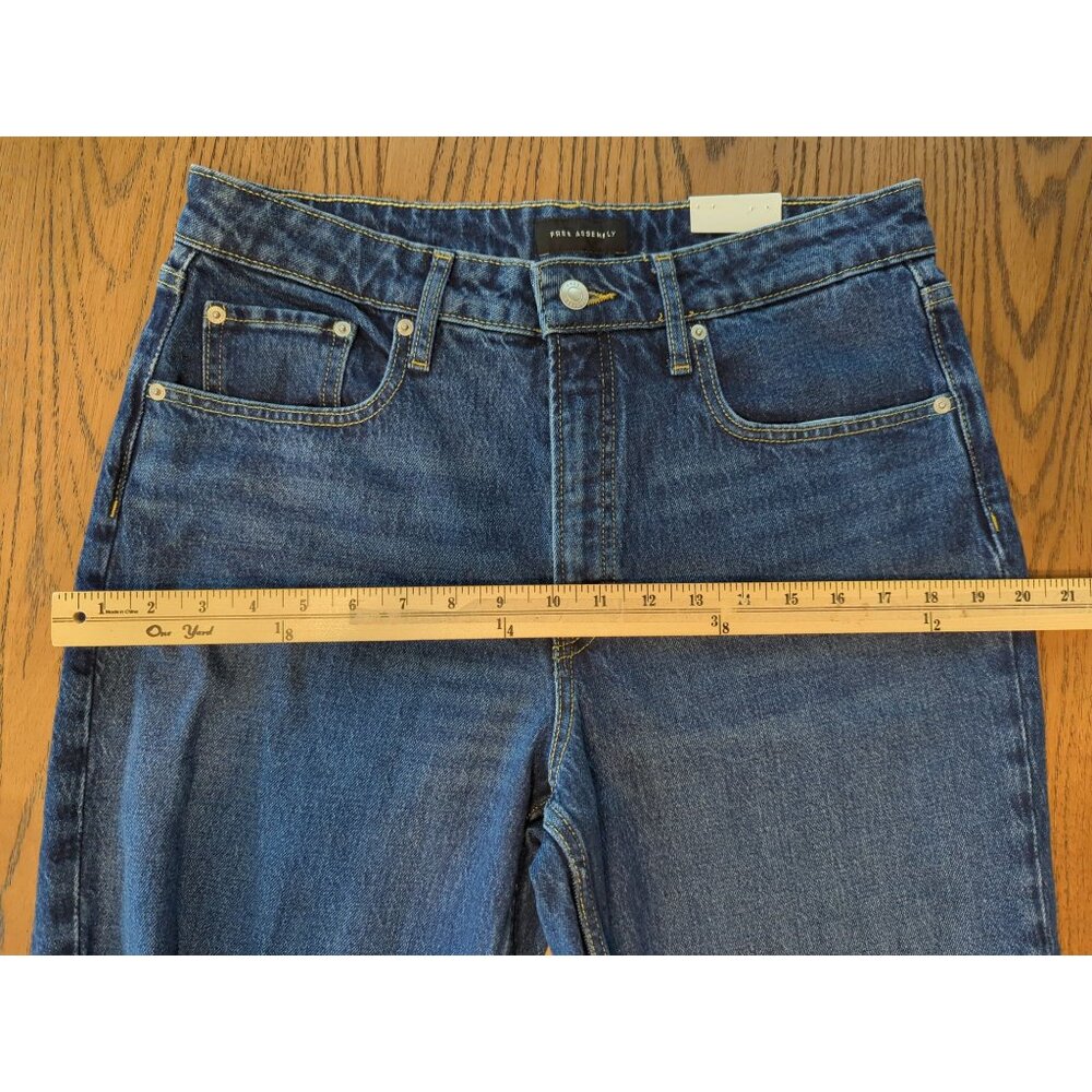 Free Assembly Super High Rise Straight dark wash Womens Jeans size 12 - Picture 10 of 16